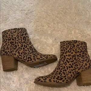 Cheetah print booties